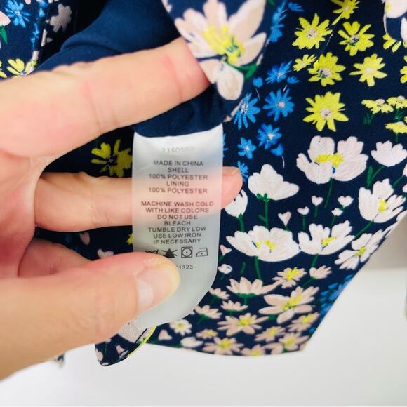 Riley & Rae blue pink yellow floral preppy lightweight blazer 4 - Picture 5 of 6